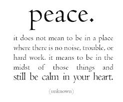 try to bring inner peace